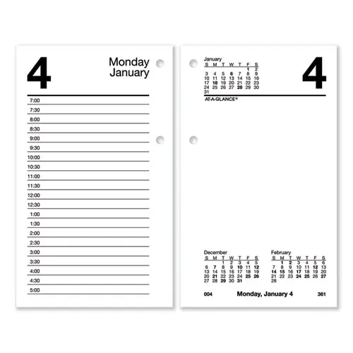 AT-A-GLANCE® Desk Calendar Refill with Tabs, 3.5 x 6, White Sheets, 12-Month (Jan to Dec): 2025