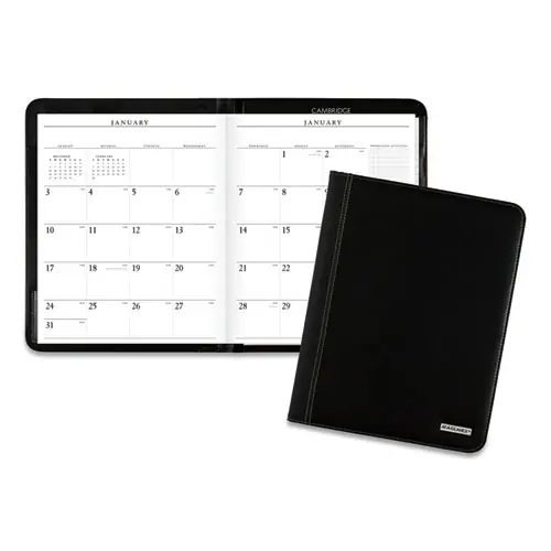 AT-A-GLANCE® Executive Monthly Padfolio, 13-Month, Jan 2025 - Jan 2026, 11 x 9, Black Cover