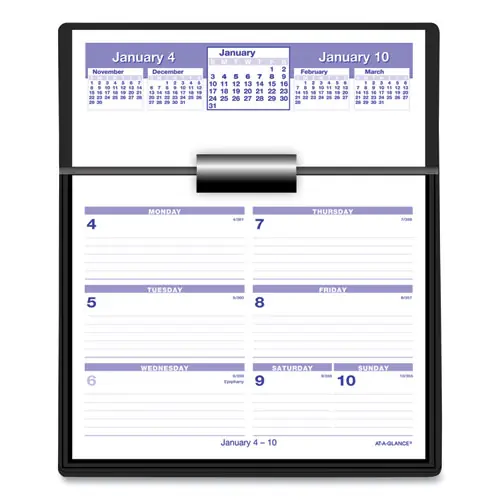 AT-A-GLANCE® Flip-A-Week Desk Calendar and Base, 7 x 5.5, White Sheets, 12-Month (Jan to Dec): 2025