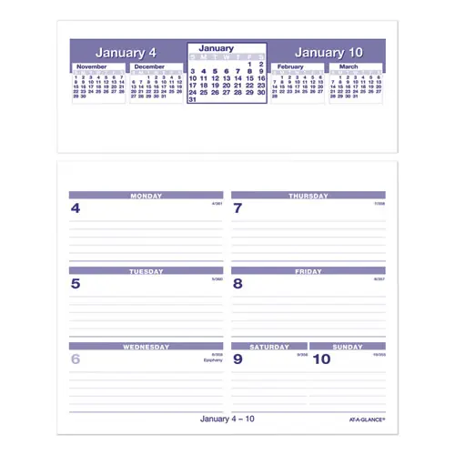 AT-A-GLANCE® Flip-A-Week Desk Calendar Refill, 7 x 6, White Sheets, 12-Month (Jan to Dec): 2025