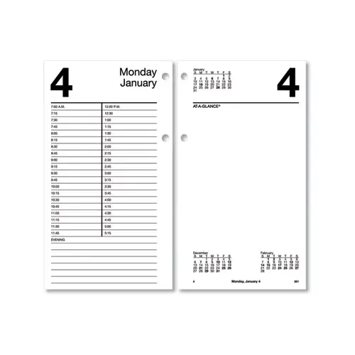 AT-A-GLANCE® Large Desk Calendar Refill, 4.5 x 8, White Sheets, 12-Month (Jan to Dec), 2025