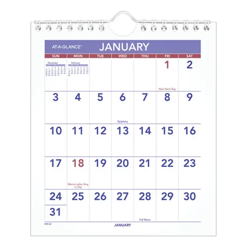 AT-A-GLANCE® Mini Monthly Wall Calendar with Fold-Out Easel, 7 x 8, White Sheets, 12-Month (Jan to Dec): 2025