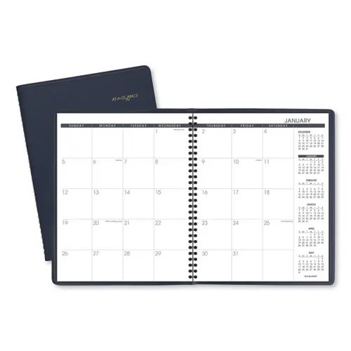 AT-A-GLANCE® Monthly Planner, Navy Cover, 15-Month, Jan 2025 - Mar 2026, 11 x 9