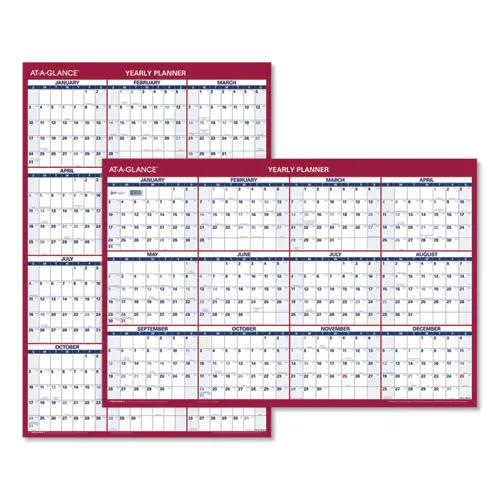AT-A-GLANCE® Reversible Vertical/Horizontal Wet-Erase Yearly Wall Planner