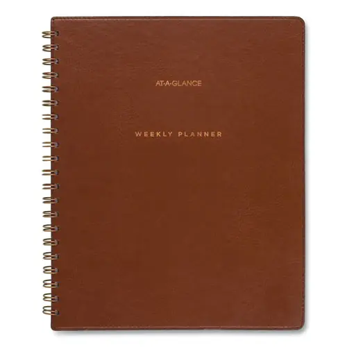 AT-A-GLANCE® Signature Collection Academic Weekly/Monthly Planner, 11.5" x 8", Distressed Brown, 13-Month (July 2024 - July 2025)
