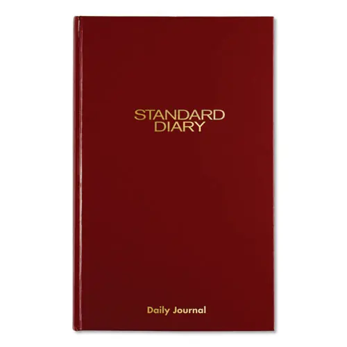 AT-A-GLANCE® Standard Diary Daily Journal, 2025 Edition, Wide/Legal Rule, Red Cover, 210 Sheets