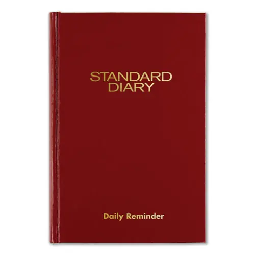 AT-A-GLANCE® Standard Diary Daily Reminder Book, 2025 Edition, Medium/College Rule, Red Cover, 7.5" x 5.13", 201 Sheets