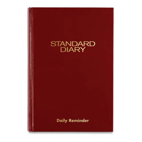 AT-A-GLANCE® Standard Diary Daily Reminder Book, 2025 Edition, Medium/College Rule, Red Cover