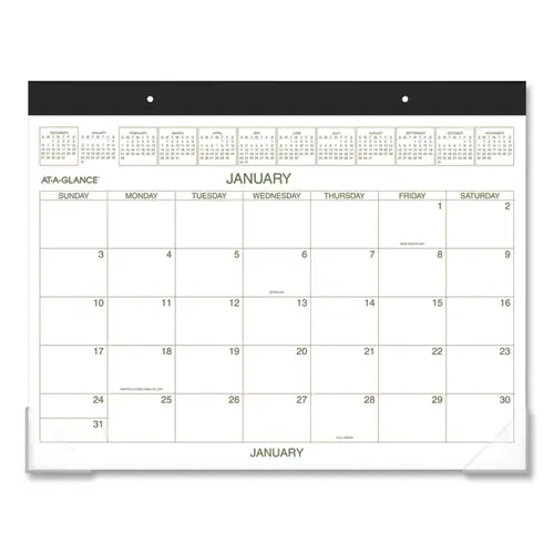 AT-A-GLANCE® Two-Color Desk Pad Calendar, 12-Month, 22" x 17", 2025