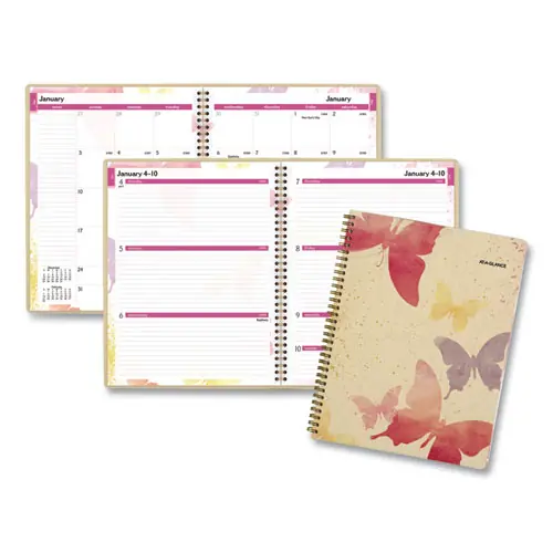AT-A-GLANCE® Watercolors Weekly/Monthly Planner, Butterflies Artwork, 11 x 8.5, Multicolor Cover, 12-Month (Jan to Dec) 2025
