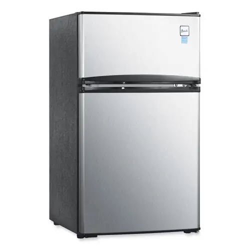 Avanti Counter-Height 3.1 Cu. Ft Two-Door Refrigerator/Freezer, Black/Stainless Steel