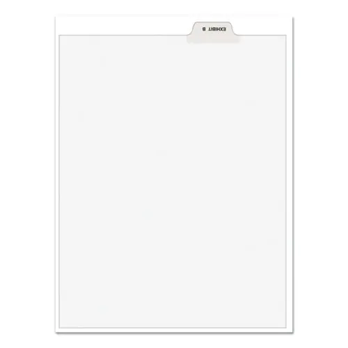 Avery® Avery-Style Preprinted Legal Bottom Tab Divider, 26-Tab, Exhibit B, White, 25-Pack