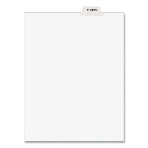 Avery® Avery-Style Preprinted Legal Bottom Tab Divider, 26-Tab, Exhibit G, 11 x 8.5, White, 25/PK