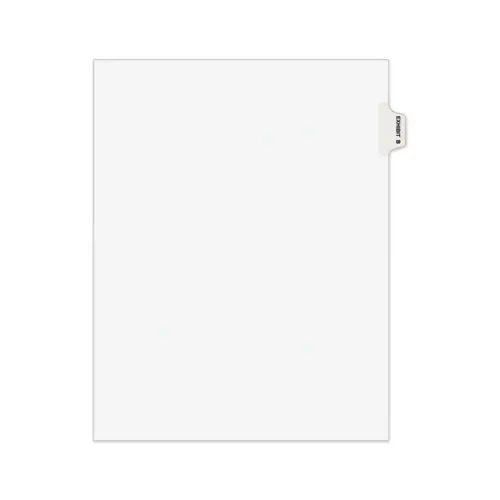 Avery® Avery-Style Preprinted Legal Side Tab Divider, Exhibit B, 26-Tab, 11 x 8.5, White, 25/Pack