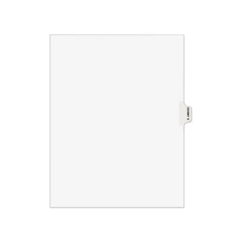 Avery® Avery-Style Preprinted Legal Side Tab Divider, 26-Tab, Exhibit E, White, 25-Pack (1375)