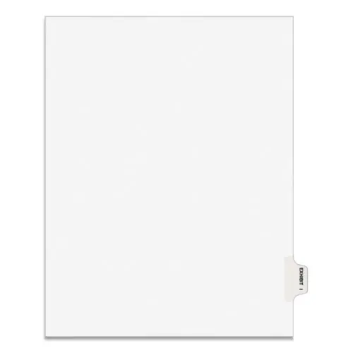 Avery® Avery-Style Preprinted Legal Side Tab Divider, Exhibit I, 26-Tab, 11 x 8.5, White, 25/Pack (1379)