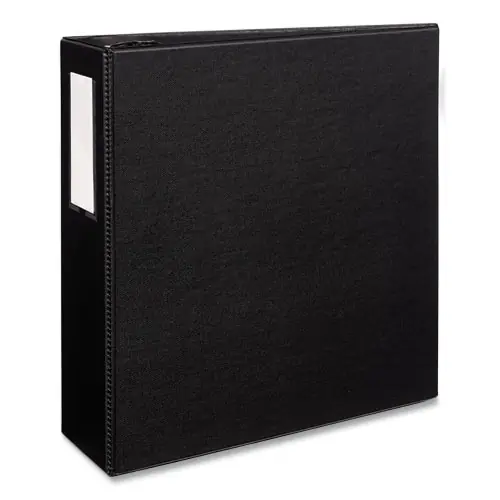 Avery® Durable Non-View Binder with DuraHinge and EZD Rings, 3 Rings, 4" Capacity, 11 x 8.5, Black (8802)
