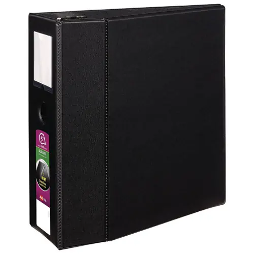 Avery® Durable Non-View Binder with DuraHinge and EZD Rings, 3 Rings, 5" Capacity, Black, (8901)