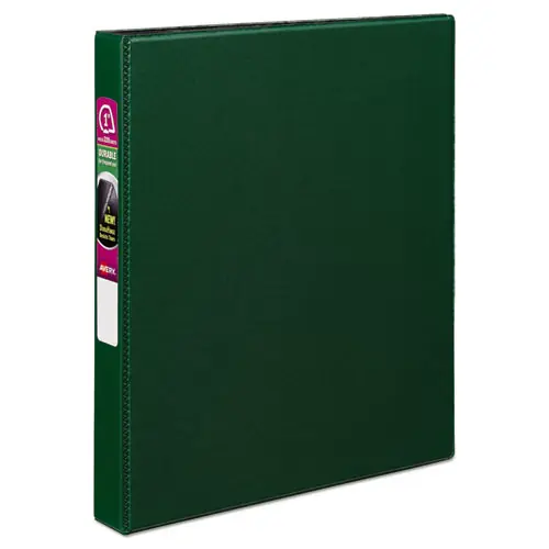 Avery® Durable Non-View Binder with DuraHinge and Slant Rings, 1" Capacity, 11" x 8.5", Green