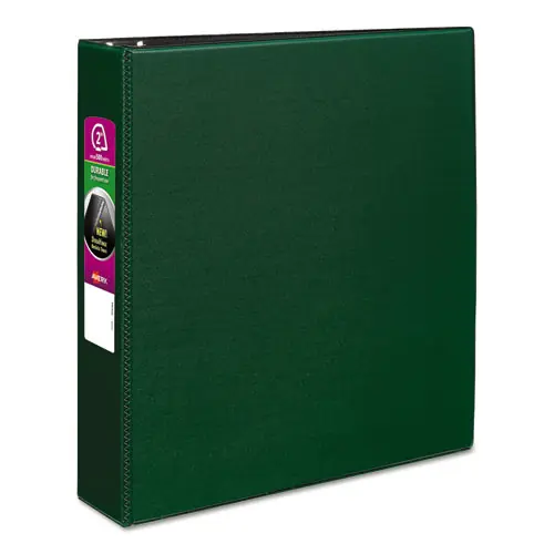 Avery® Durable Non-View Binder with DuraHinge and Slant Rings, 3 Rings, 2" Capacity, 11 x 8.5, Green
