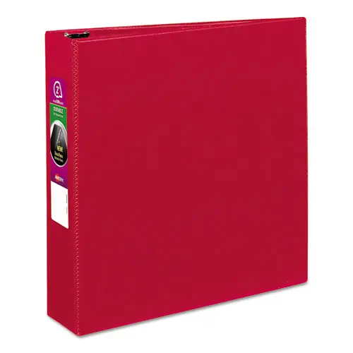 Avery® Durable Non-View Binder with DuraHinge and Slant Rings, 3 Rings, 2" Capacity, 11 x 8.5, Red