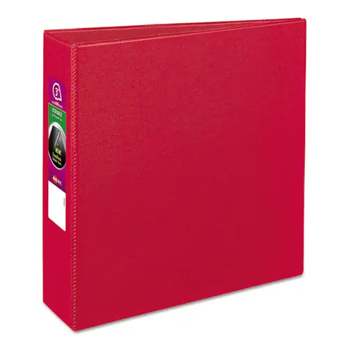 Avery® Durable Non-View Binder with DuraHinge and Slant Rings, 3" Capacity, 3-Ring, 11 x 8.5, Red
