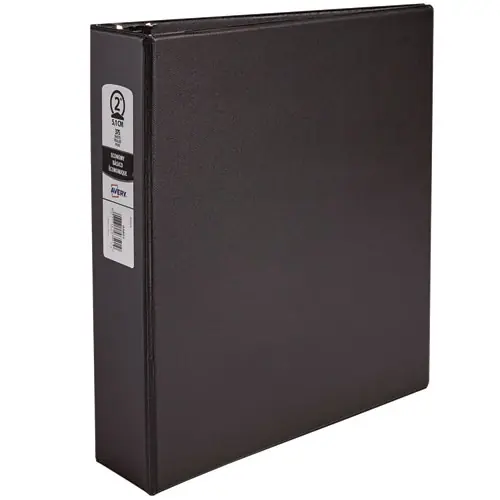 Avery® Economy Non-View Binder with Round Rings, 3 Rings, 2" Capacity, 11 x 8.5, Black, (3501)