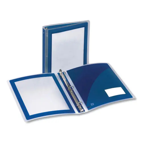 Avery® Flexi-View Binder with Round Rings, 1.5" Capacity, 11 x 8.5, Navy Blue