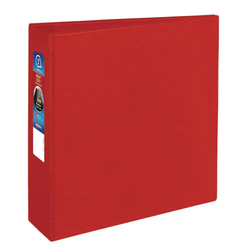 Avery® Heavy-Duty Non-View Binder with DuraHinge and Locking One Touch EZD Rings, 3" Capacity, 3 Rings, 11 x 8.5, Red