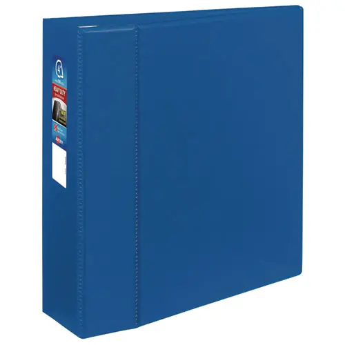 Avery® Heavy-Duty Non-View Binder with DuraHinge and Locking One Touch EZD Rings, 3 Ring, 4" Capacity, Blue
