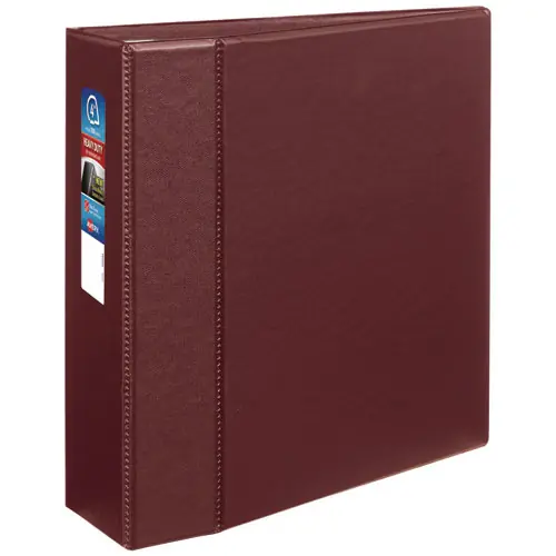 Avery® Heavy-Duty Non-View Binder with DuraHinge and Locking One Touch EZD Rings, 3 Rings, 4" Capacity, 11 x 8.5, Maroon