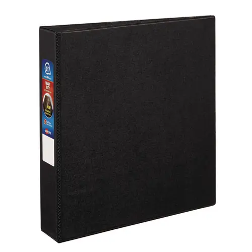 Avery® Heavy-Duty Non-View Binder with DuraHinge and One Touch EZD Rings, 3 Rings, 1.5" Capacity, 11 x 8.5, Black
