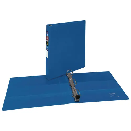 Avery® Heavy-Duty Non-View Binder with DuraHinge and One Touch EZD Rings, 3 Rings, 1" Capacity, 11 x 8.5, Blue