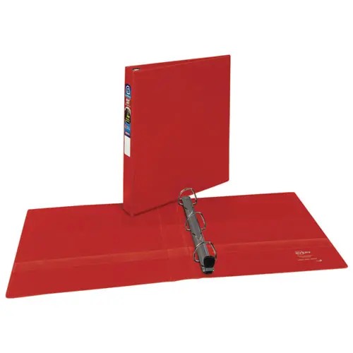 Avery® Heavy-Duty Non-View Binder with DuraHinge and One Touch EZD Rings, 3 Rings, 1" Capacity, 11 x 8.5, Red