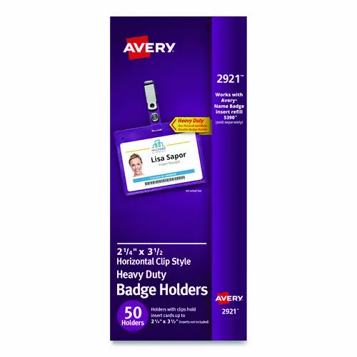 Avery® Heavy-Duty Secure Top™ Name Badge Holders