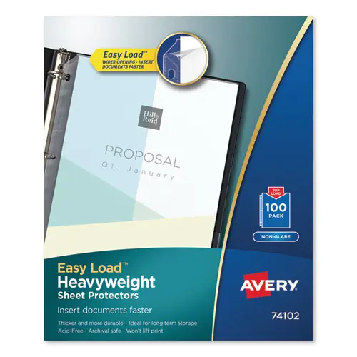 Avery® Heavyweight and Super Heavyweight Easy Load Non-Glare Sheet Protector