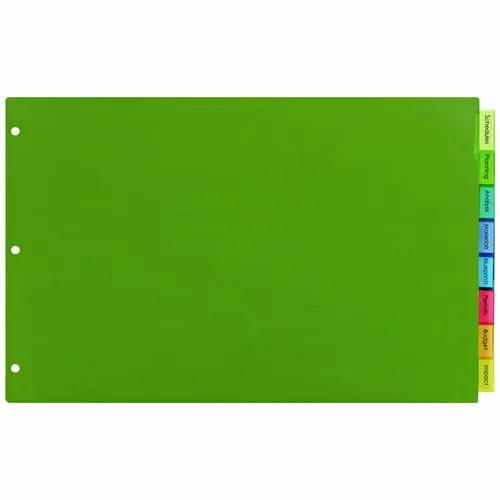 Avery® Insertable Big Tab Plastic Dividers, 8-Tab, 11 x 17, Green, 1 Set