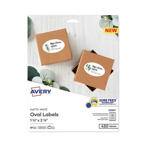Avery® Laser/Inkjet Media Labels, 1.5 x 2.5, White, 450 Labels