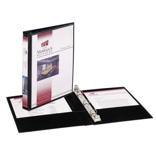 Avery® Mini Size Durable View Binder with Round Rings, 3 Rings, 0.5" Capacity, 8.5 x 5.5, Black
