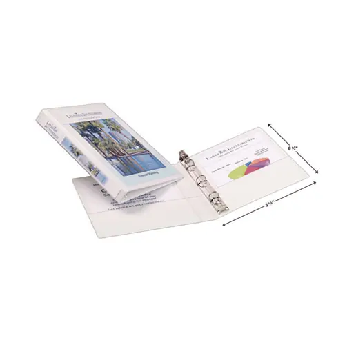 Avery® Mini Size Durable View Binder with Round Rings, 0.5" Capacity, 3 Rings, 8.5 x 5.5, White