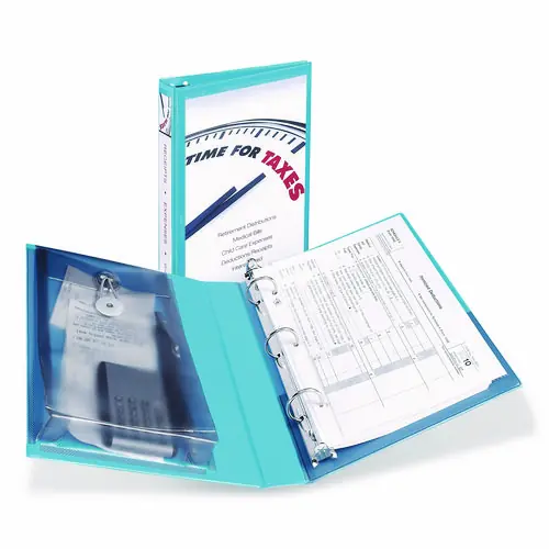 Avery® Mini Size Protect and Store View Binder with Round Rings, 3 Rings, 1" Capacity, 8.5 x 5.5, Blue