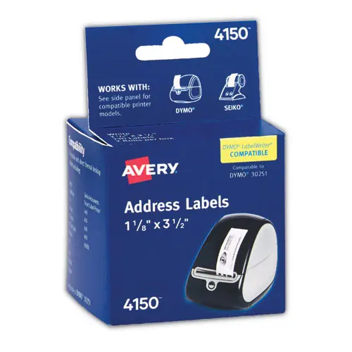 Avery® Multipurpose Thermal Labels, 1.13 x 3.5, White, 130/Roll, 2 Rolls/Pack