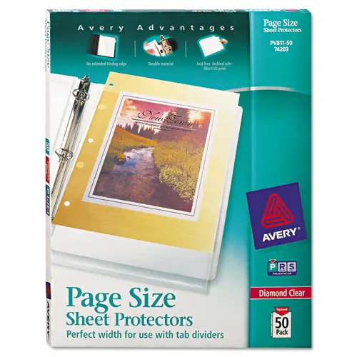Avery® Page Size Heavyweight Three-Hole Punched Sheet Protector