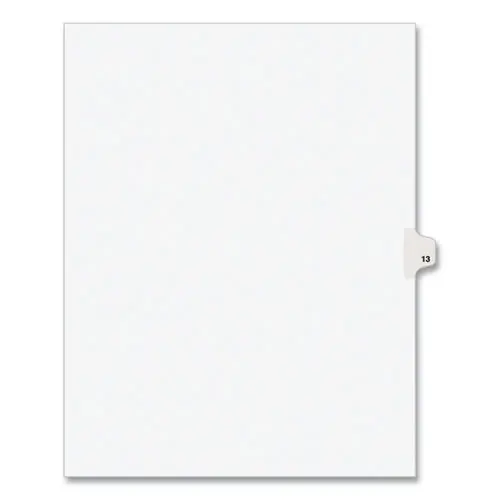 Avery® Preprinted Legal Exhibit Side Tab Index Dividers, 10-Tab, Number 13, 11 x 8.5, White, 25/Pack