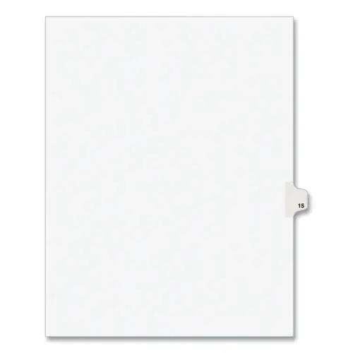 Avery® Preprinted Legal Exhibit Side Tab Index Dividers, Avery Style, 10-Tab, Number 15, 11 x 8.5, White, 25/Pack