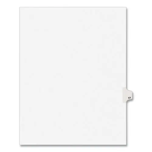Avery® Preprinted Legal Exhibit Side Tab Index Dividers, Avery Style, 10-Tab, Number 17, 11 x 8.5, White, 25/Pack (1017)