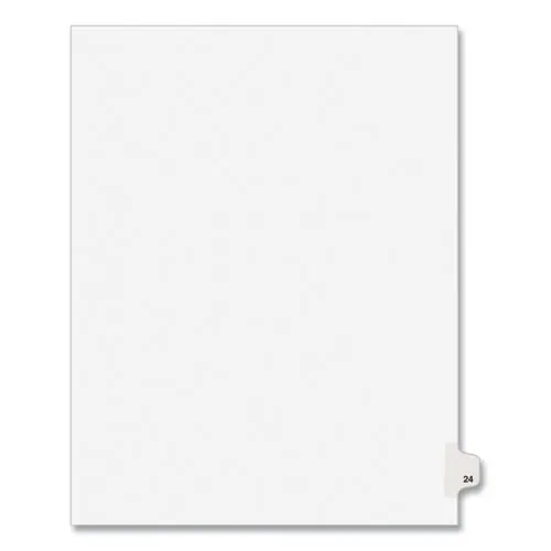 Avery® Preprinted Legal Exhibit Side Tab Index Dividers, Avery Style, 10-Tab, Number 24, 11 x 8.5, White, 25/Pack (1024)