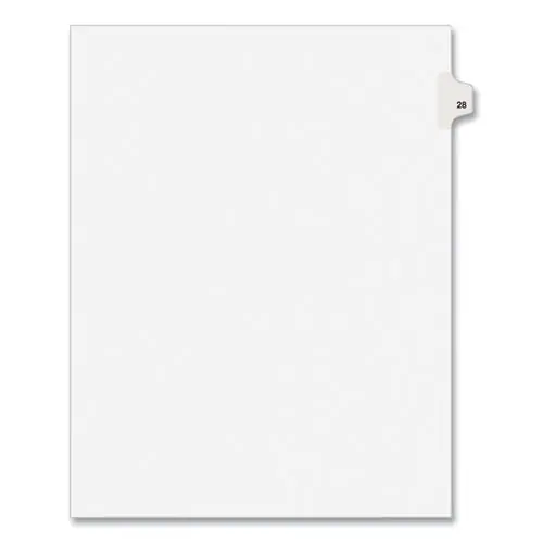 Avery® Preprinted Legal Exhibit Side Tab Index Dividers, Avery Style, Number 28, 10-Tab, 11 x 8.5, White, 25/Pack