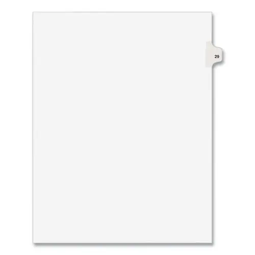 Avery® Preprinted Legal Exhibit Side Tab Index Dividers, Avery Style, Number 29, 10-Tab, White, 25/Pack