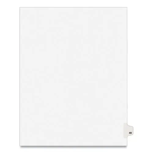 Avery® Preprinted Legal Exhibit Side Tab Index Dividers, Avery Style, 10-Tab, Number 49, 11 x 8.5, White, 25/Pack (1049)